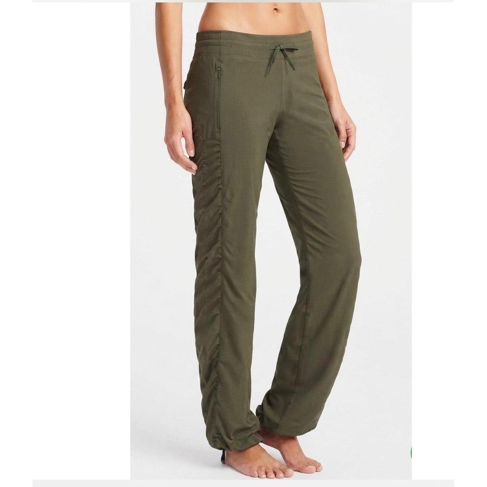 Athleta Pant La Viva Olive Green Dance Studio Hiking Women 8 Cinch Ankle Jogger